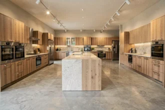 Showroom de cuisinistes dans les Vosges présentant plusieurs modèles de cuisines équipées modernes