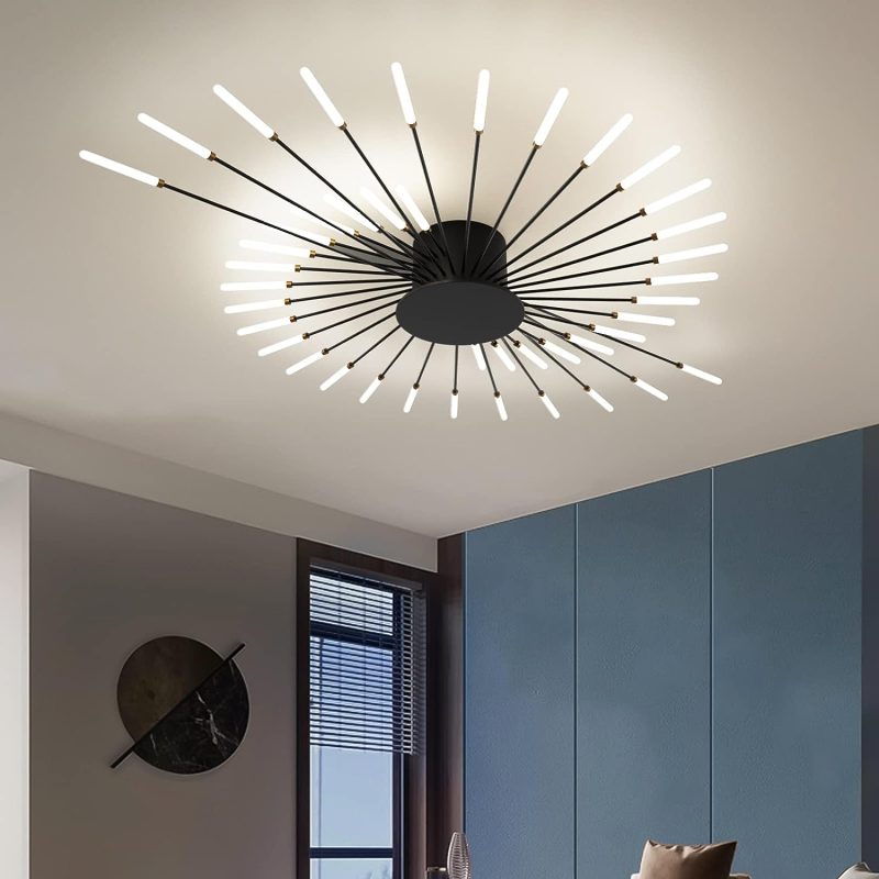 Plafonnier LED moderne 42 têtes noir