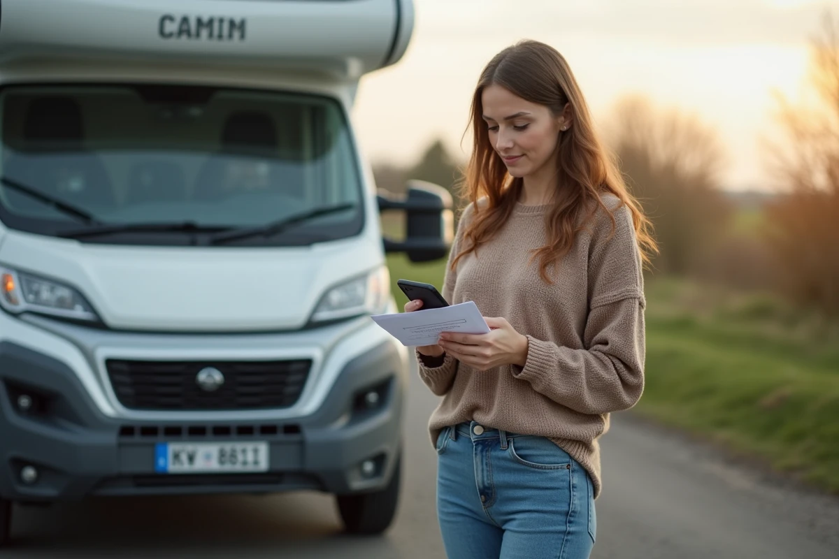 Femme consulte une liste d