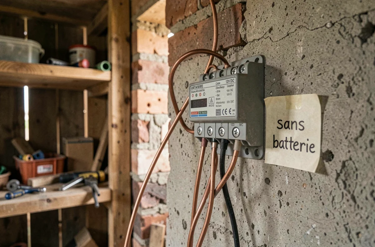 Régulateur de charge solaire sans batterie connectée dans un abri rural avec câblage direct vers charge DC