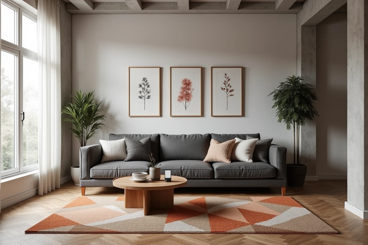 Salon décoré avec goût illustrant le résultat d'une application de décoration intérieure comme Raffinement-et-Habitat
